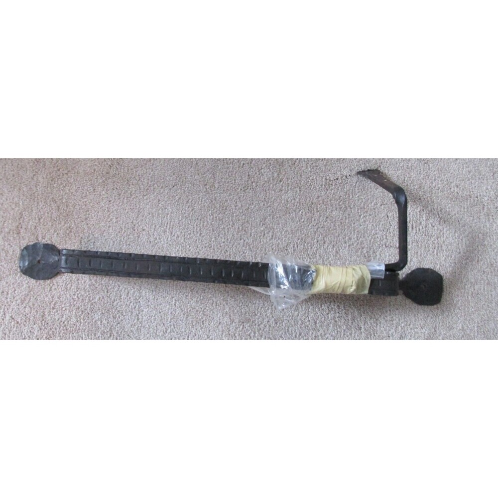 Towel Bar Toilet Paper Holder Wrought Iron Black Rustic Heavy Cabin Handmade